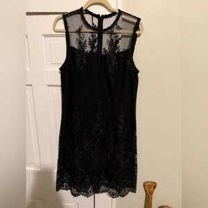 Nanette Lepore Black Floral Lace Mini Dress